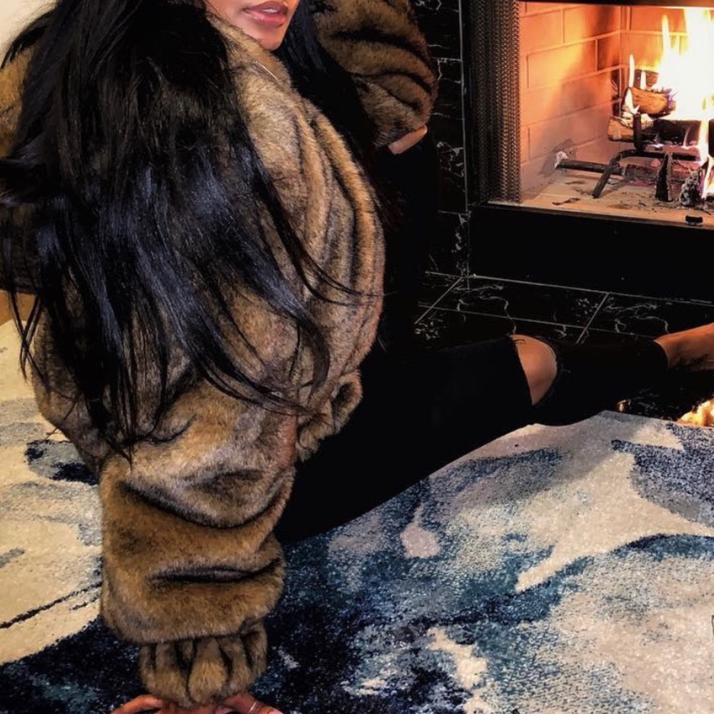 Boutique FUR FUAX bomber hooded coat